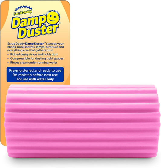 Scrub Daddy Damp Duster Pink being used on skirting boards – non-scratch multipurpose duster for home
