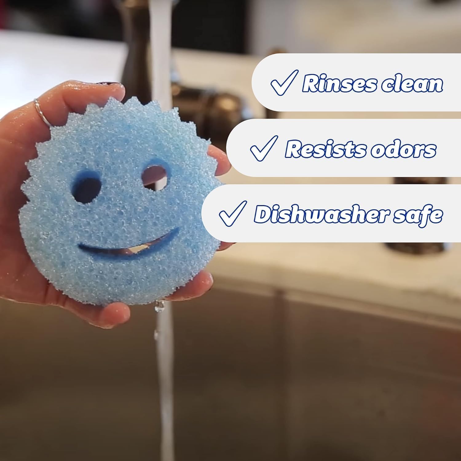  Scrub Daddy sponge on top rack of dishwasher for safe and easy sanitising