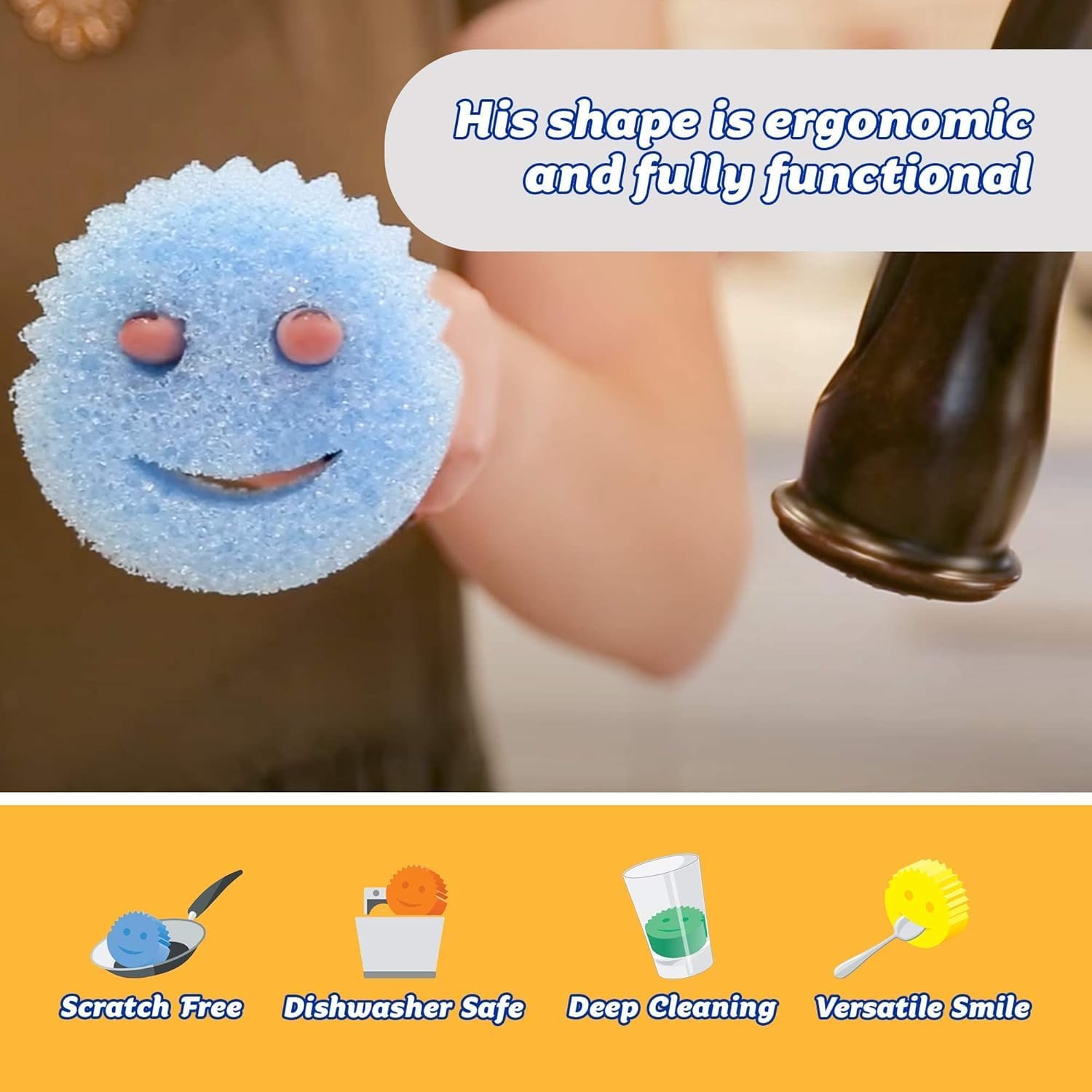  Scrub Daddy sponge scrubber multipack packaging – pack of 3 functional