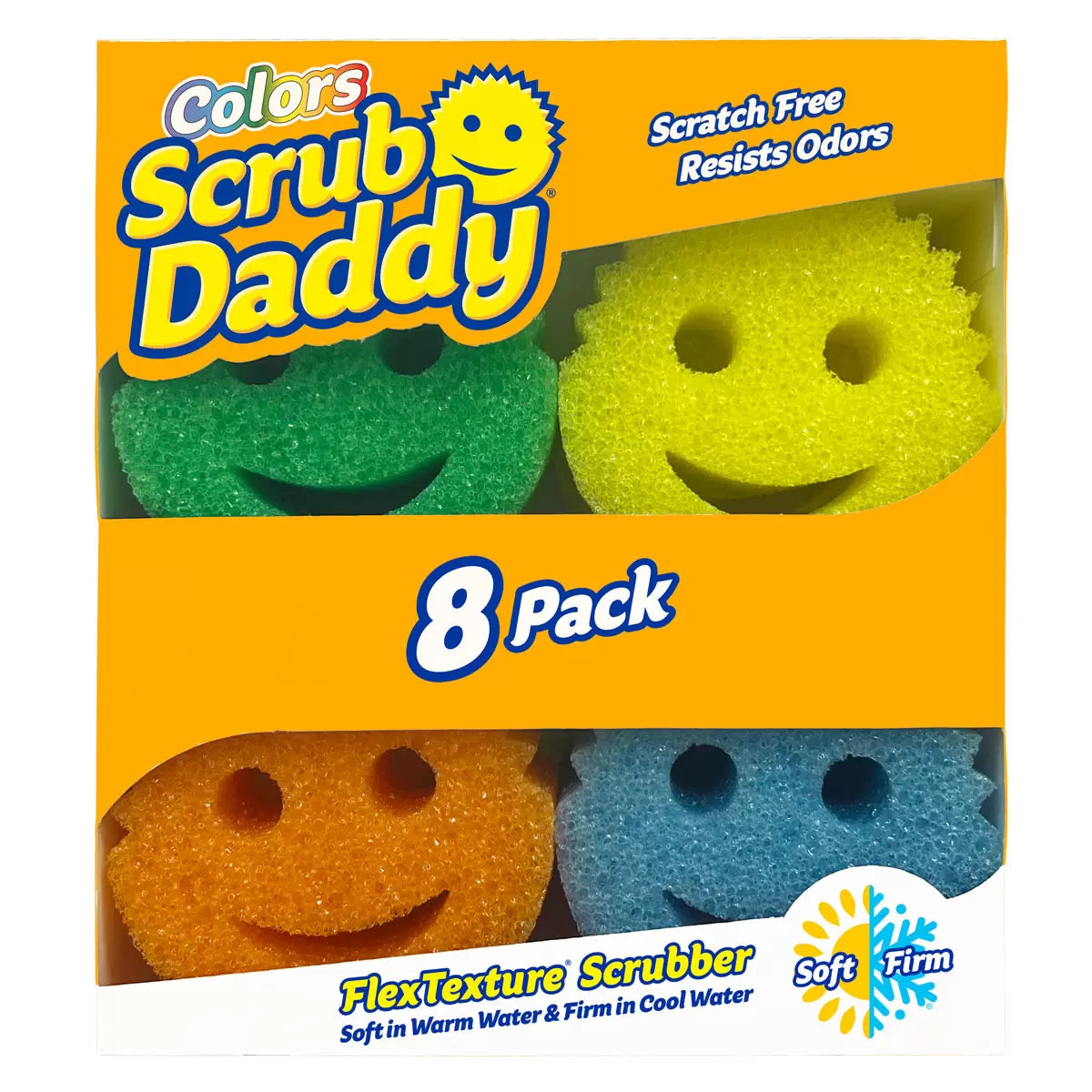 Scrub Daddy FlexTexture Scrubber 8-Pack for home cleaning