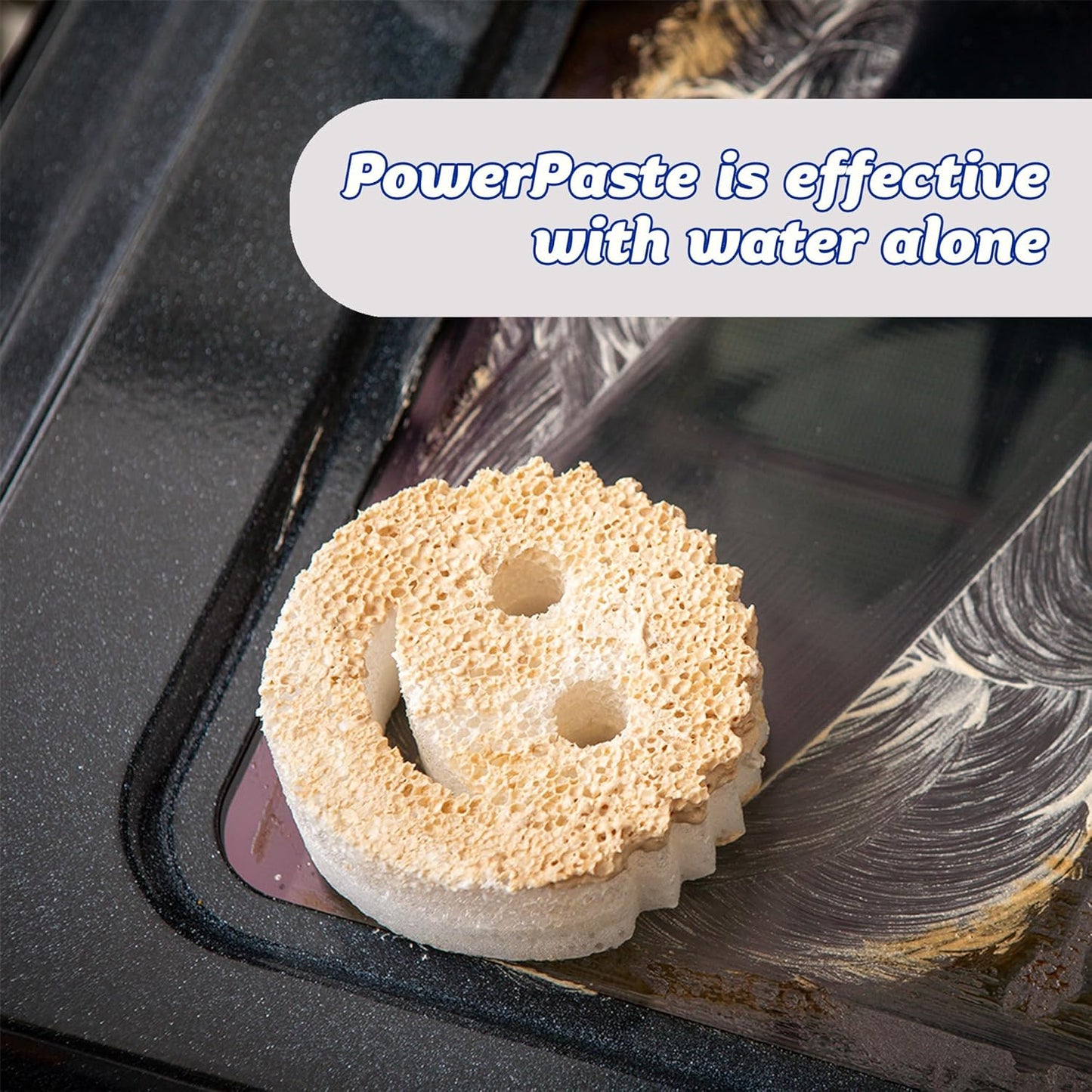 Scrub Daddy PowerPaste used on oven – heavy duty paste for tough grease and grime removal