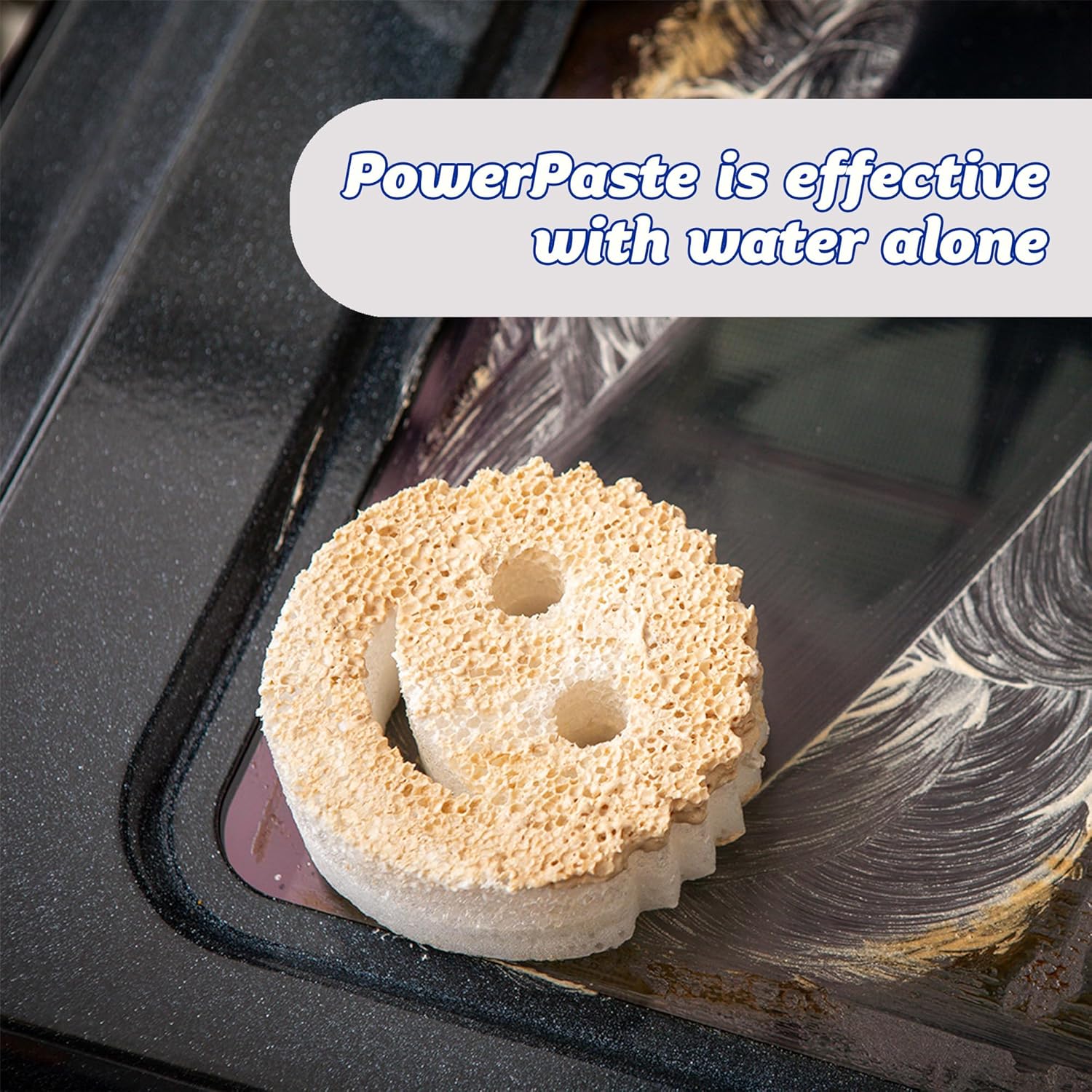 Scrub Daddy PowerPaste used on oven – heavy duty paste for tough grease and grime removal