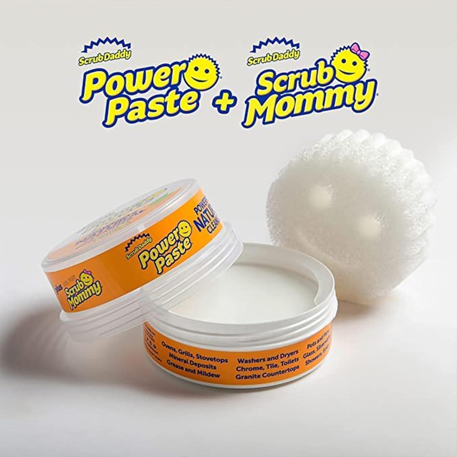 Scrub Mommy sponge with Scrub Daddy cleaning paste kit – ideal for kitchens and bathroom