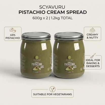 Two jars of Scyavuru pistachio cream