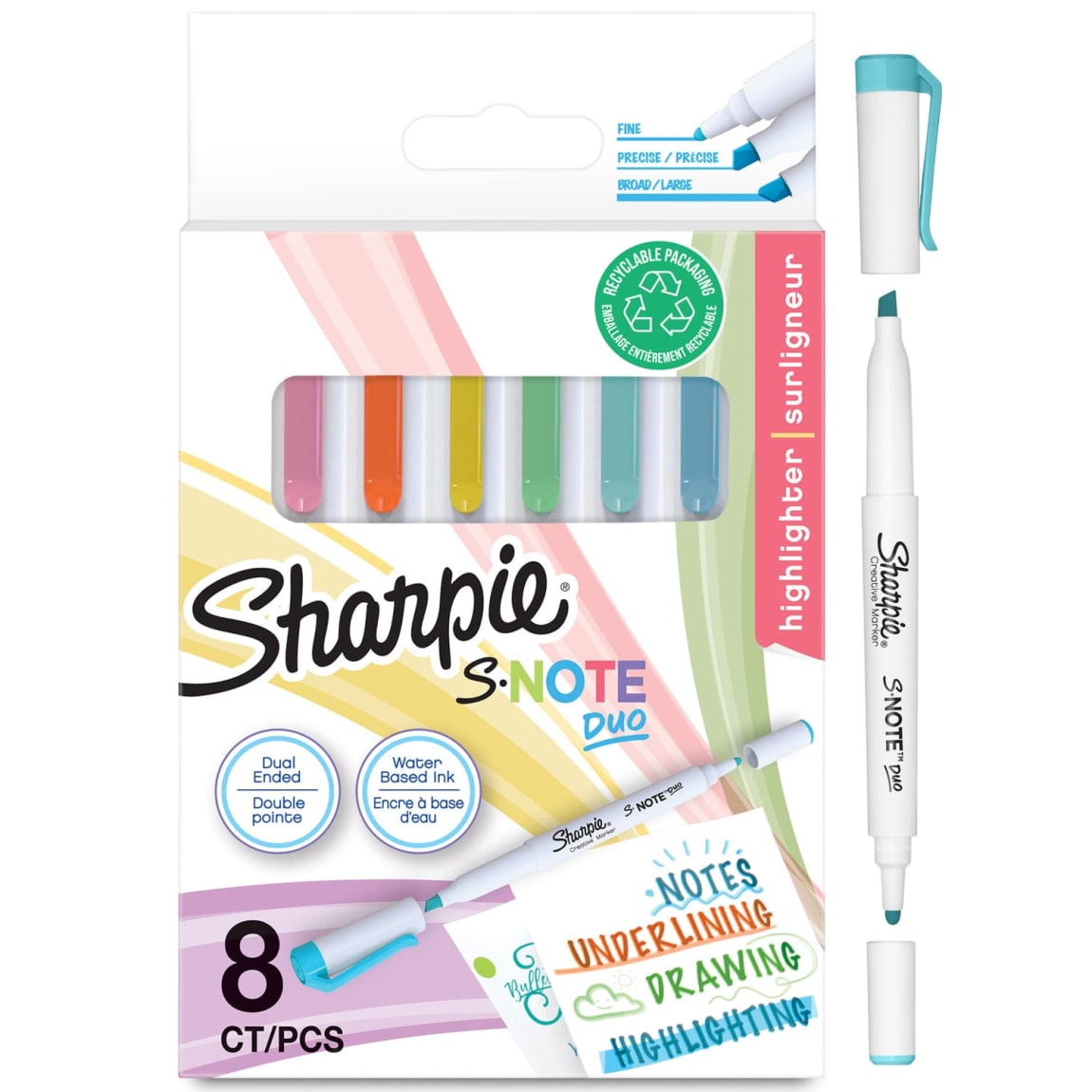 Sharpie S-Note Duo Highlighter Markers 8 Pack