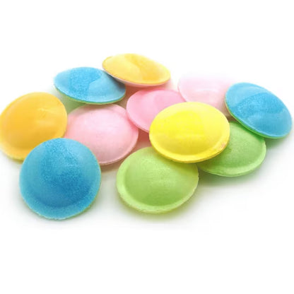 Colourful wafer discs filled with tangy fruit sherbet