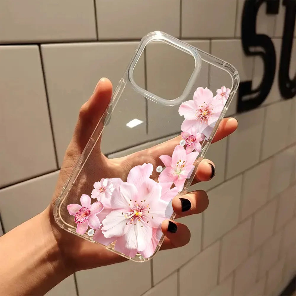 Decorative botanical phone case for iPhone series