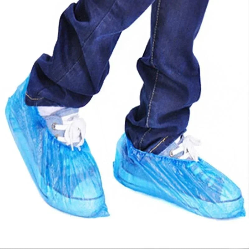 100PCS shoe dust covers in blue plastic