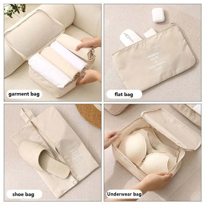 Travel packing cubes set for clothes, shoes and toiletries – shoe organiser 4