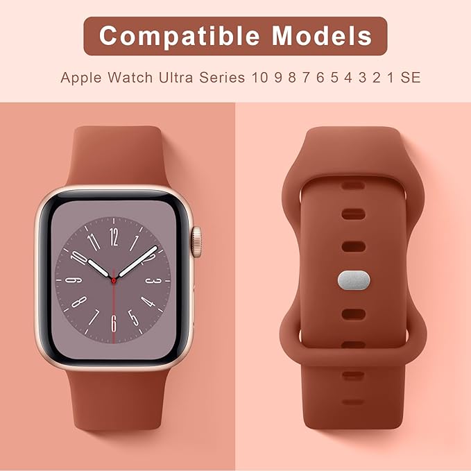 Soft breathable silicone watch strap for Apple Watch Series 1–11
