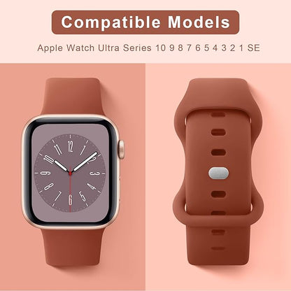 Soft breathable silicone watch strap for Apple Watch Series 1–11
