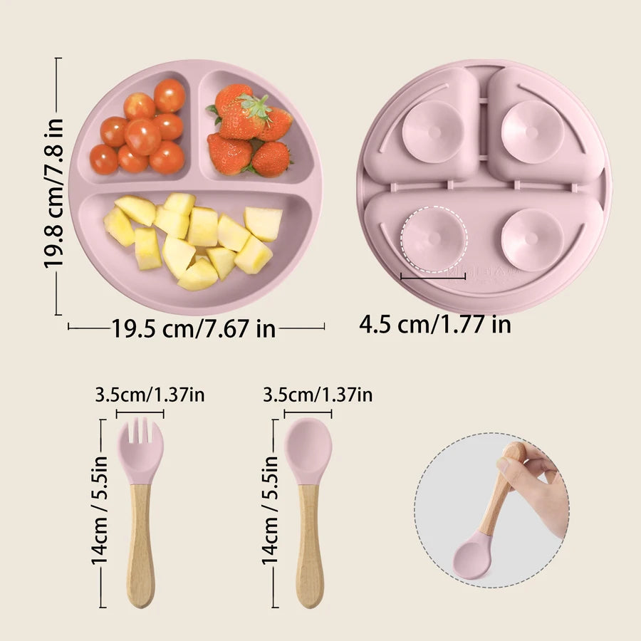 Soft silicone children tableware for everyday meals