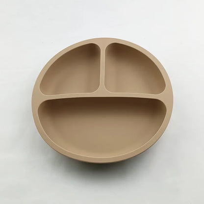 Silicone plate designed for children learning to eat