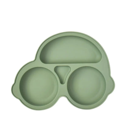 Smiley face silicone plate for baby dining