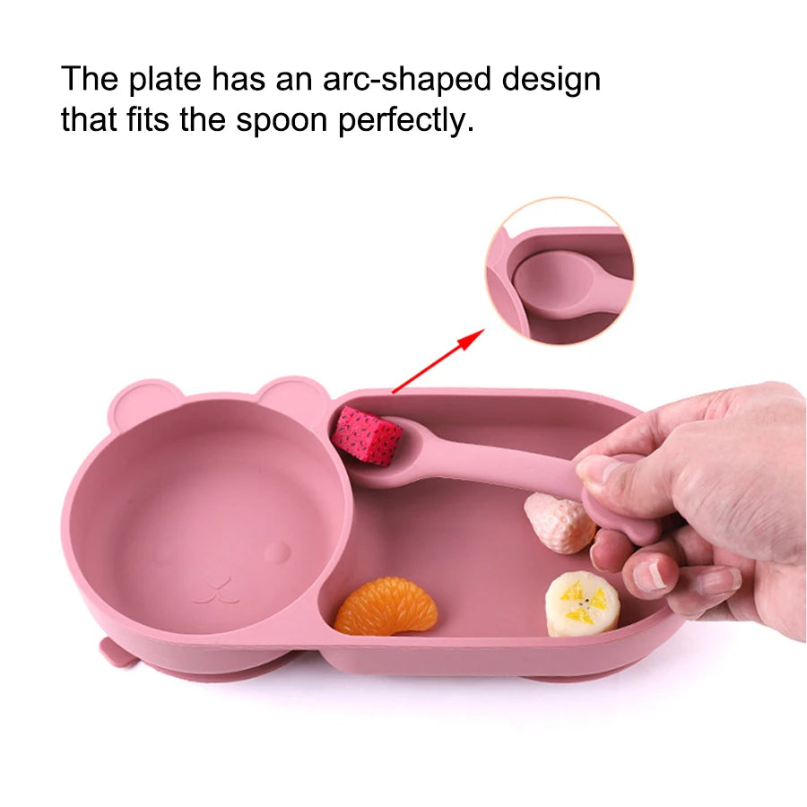 Bear shaped bowl with strong suction base