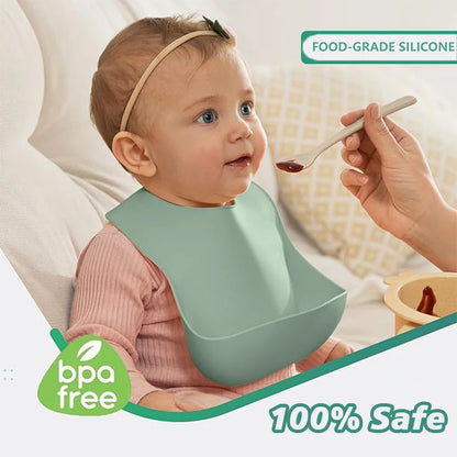 Waterproof baby eating bib for mess free mealtimes