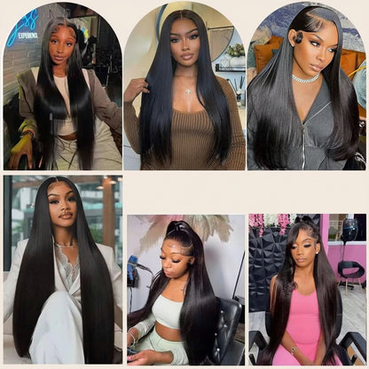 Full density human hair wig with natural finish