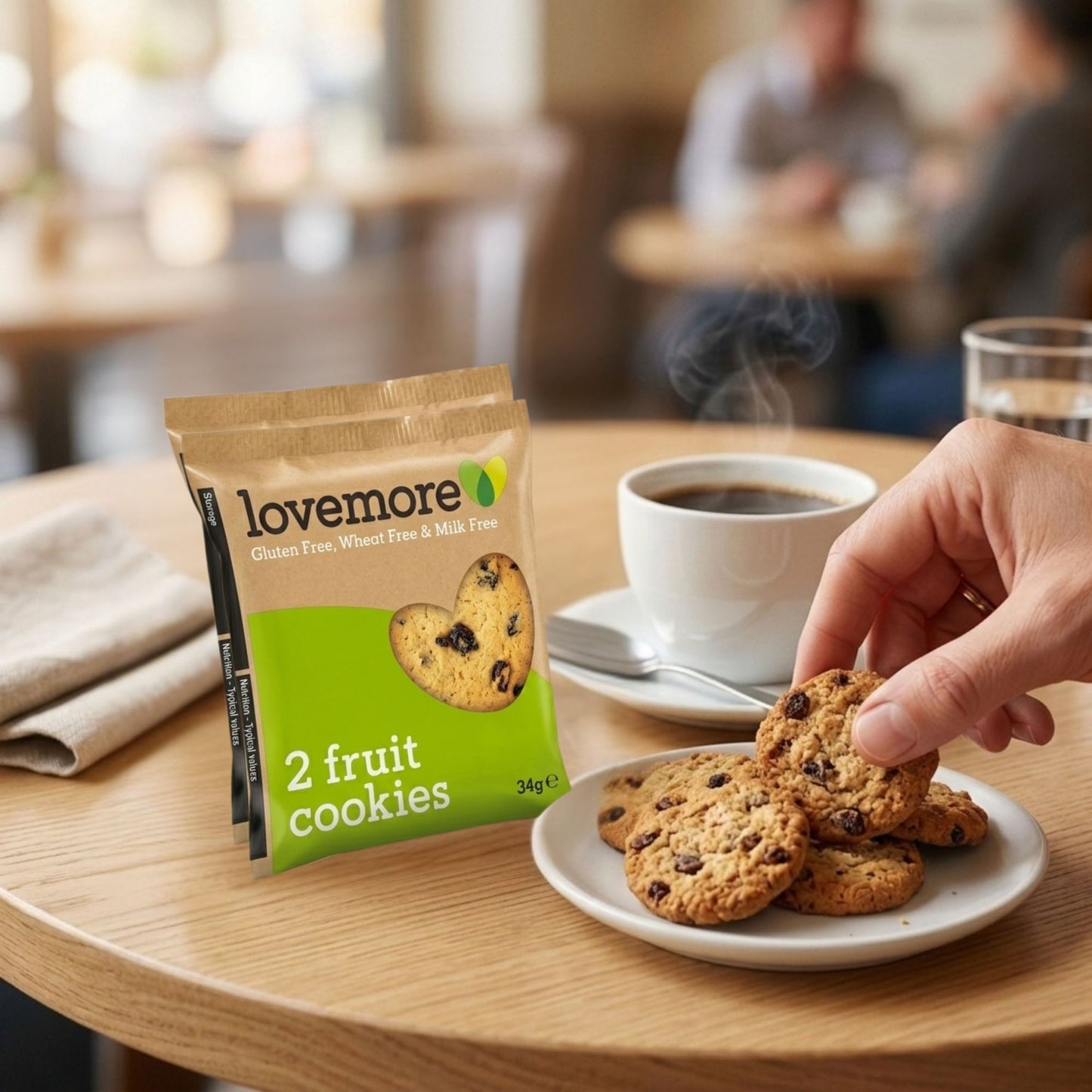 Twinpack biscuit snacks with natural fruit flavour
