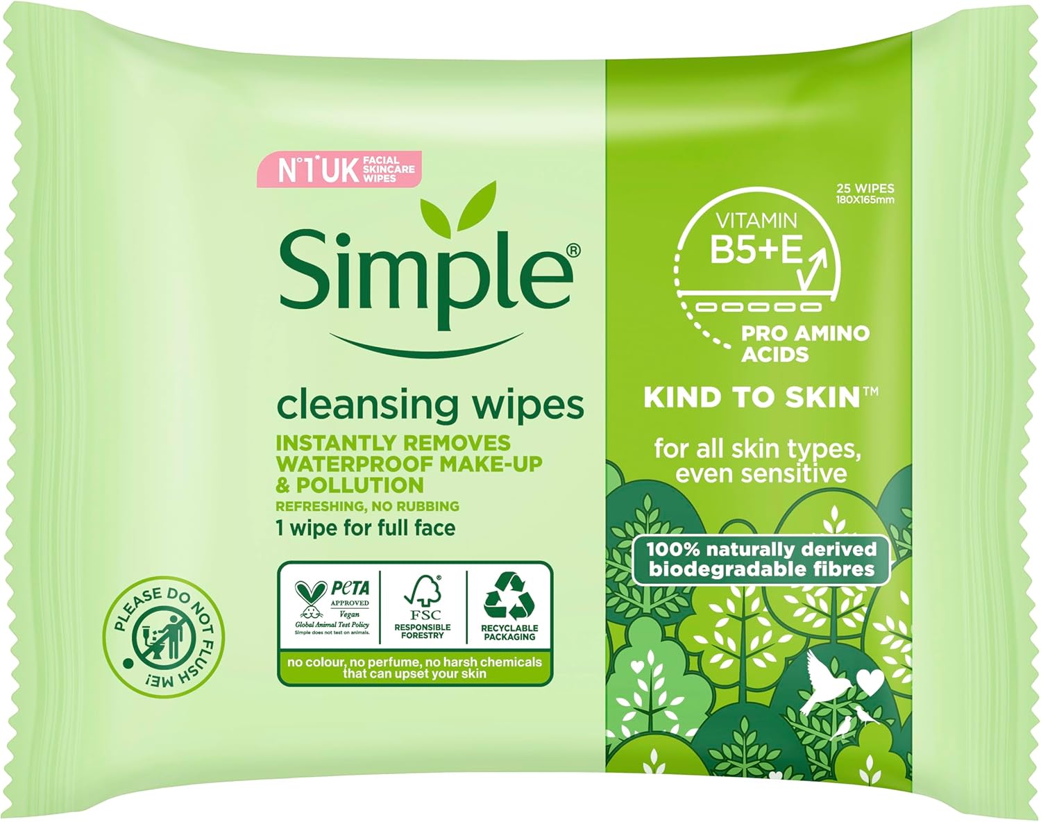 Simple Kind to Skin Cleansing Wipes Bundle of 6 Packs