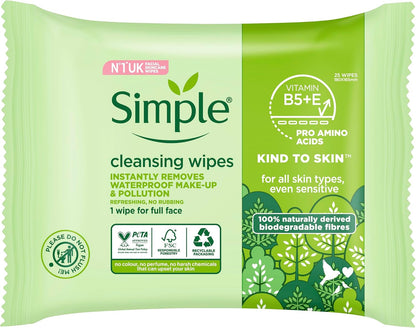 Simple Kind to Skin Cleansing Wipes Bundle of 6 Packs