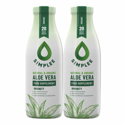 Simplee Aloe Organic Aloe Vera Juice 2 x 1L bottles