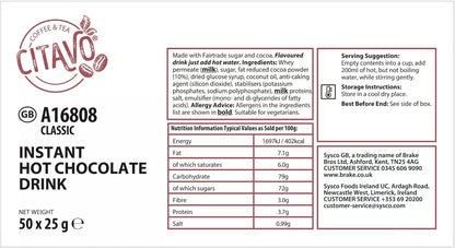 Convenient hot chocolate packets for travel and vending