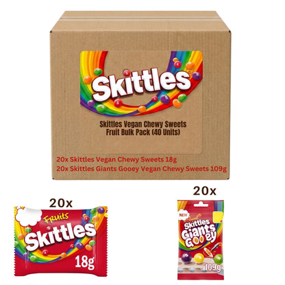 Skittles vegan fruit sweets giants and mini bundle pack
