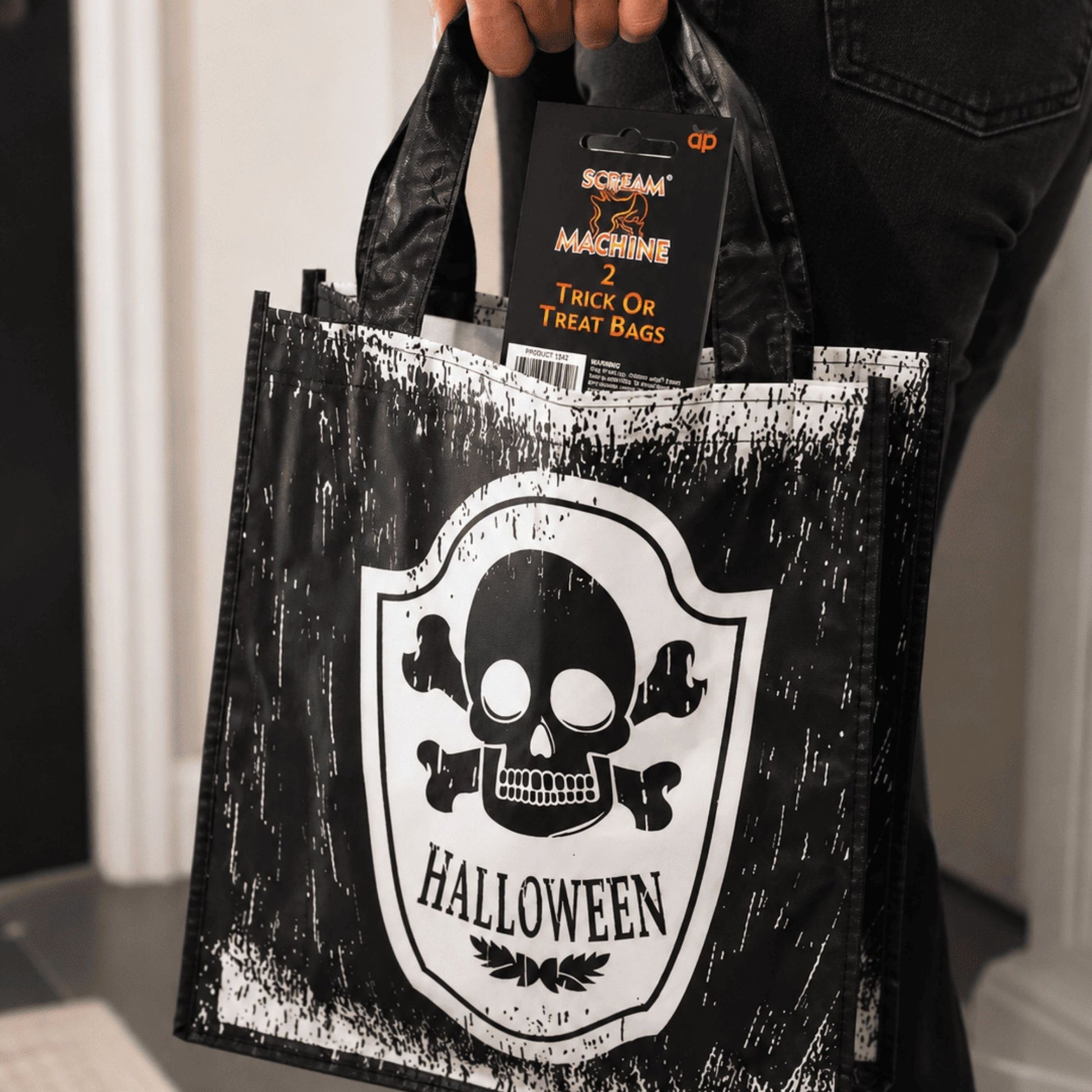 Halloween skull treat bags for collecting sweets