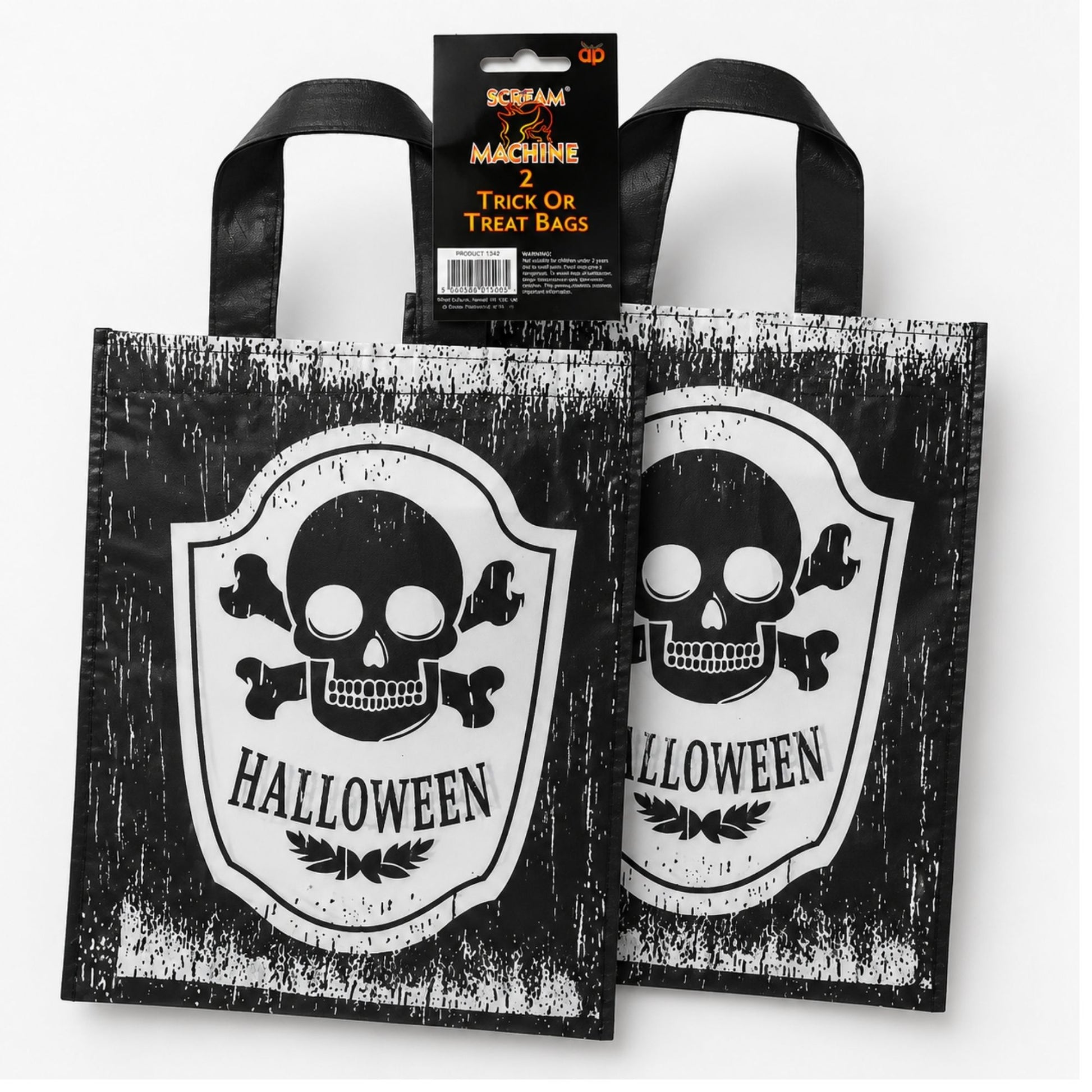 Skull Trick or Treat Bags 2 Pack for Halloween