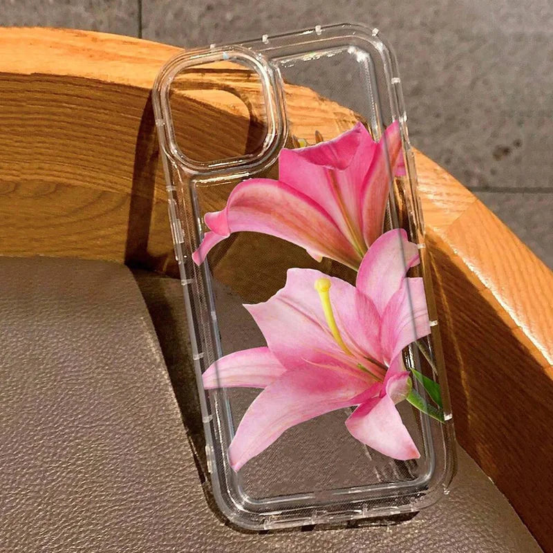 Cherry flower transparent protective cover for iPhone