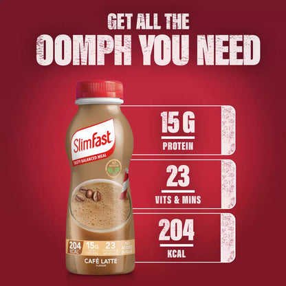 Slimfast 15g protein Cafe Latte shakes, 6 x 325ml