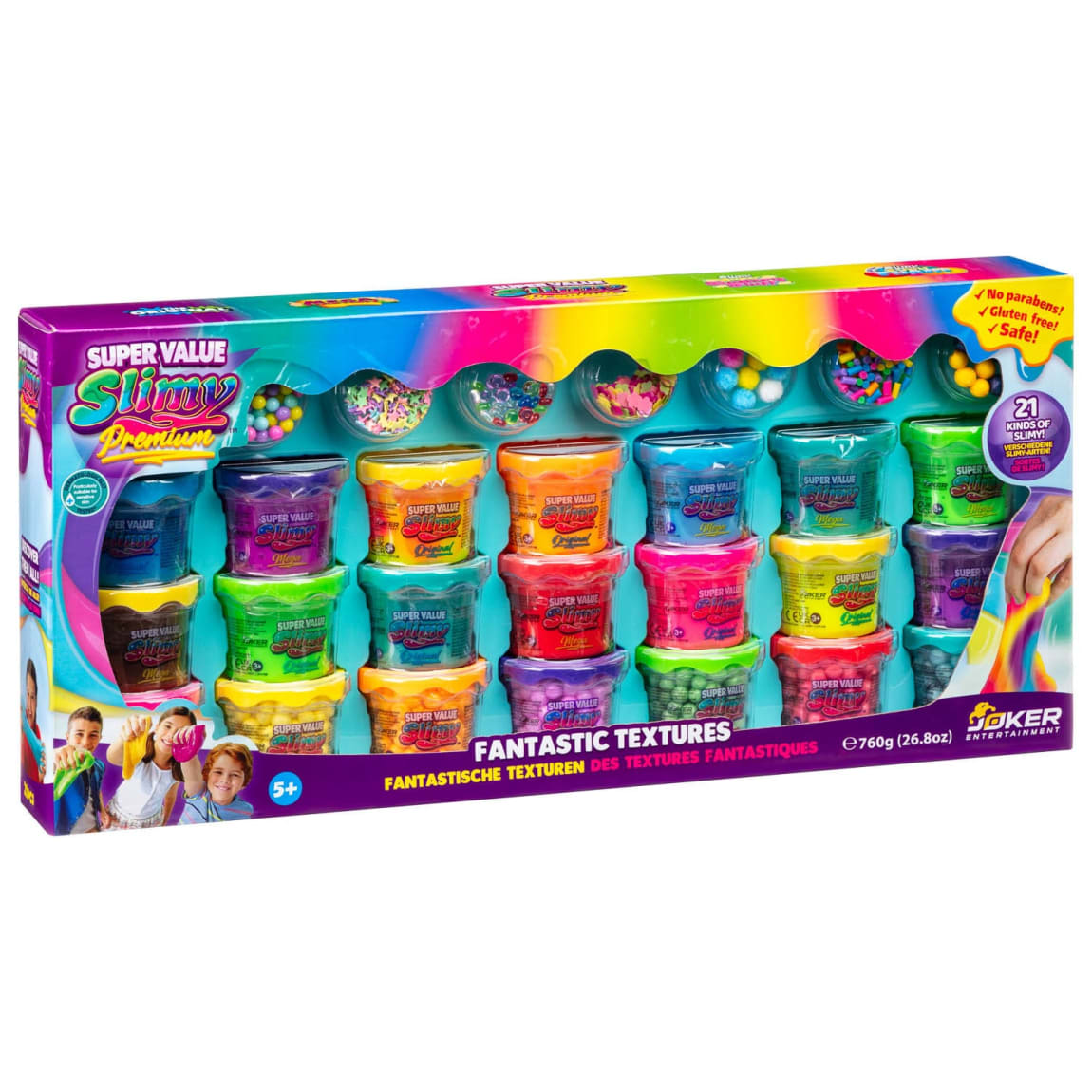 Slimy Premium Set 21pc with assorted slime textures and colors