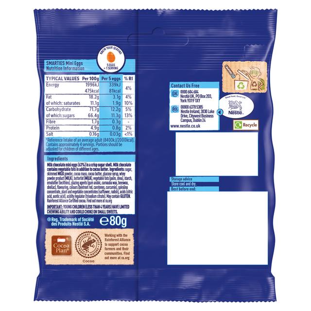 Smarties mini eggs for sharing with family and friends