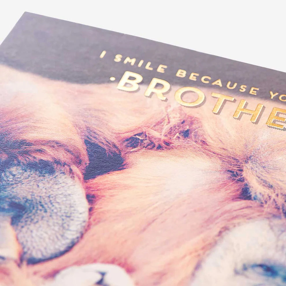 Foil finish birthday greeting card for brother