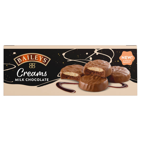 Smooth milk chocolate filled with creamy Baileys Irish cream for indulgent snacking