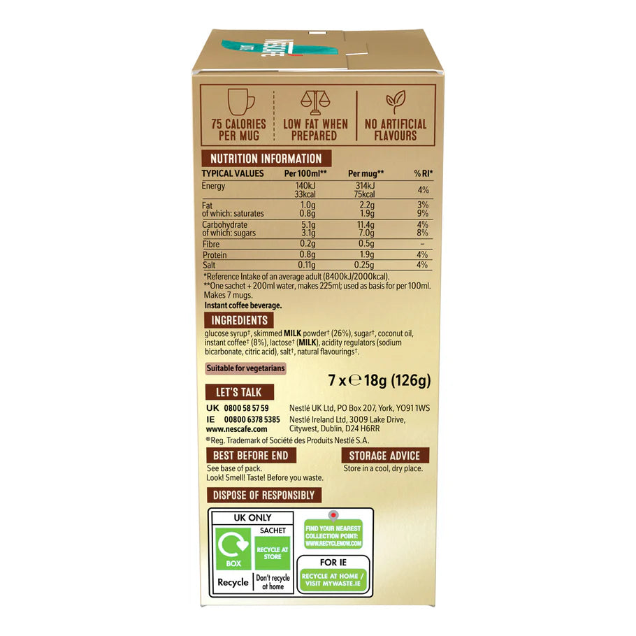 Convenient latte sachets for daily coffee breaks