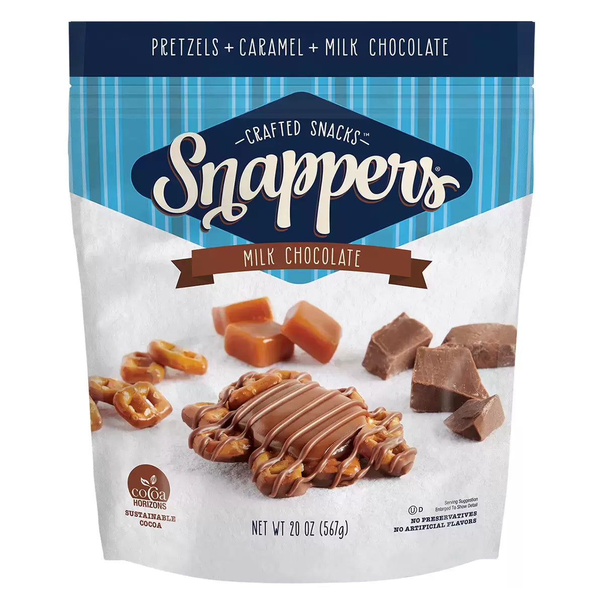 Snappers Milk Chocolate and Caramel Pretzels 567g bulk snack
