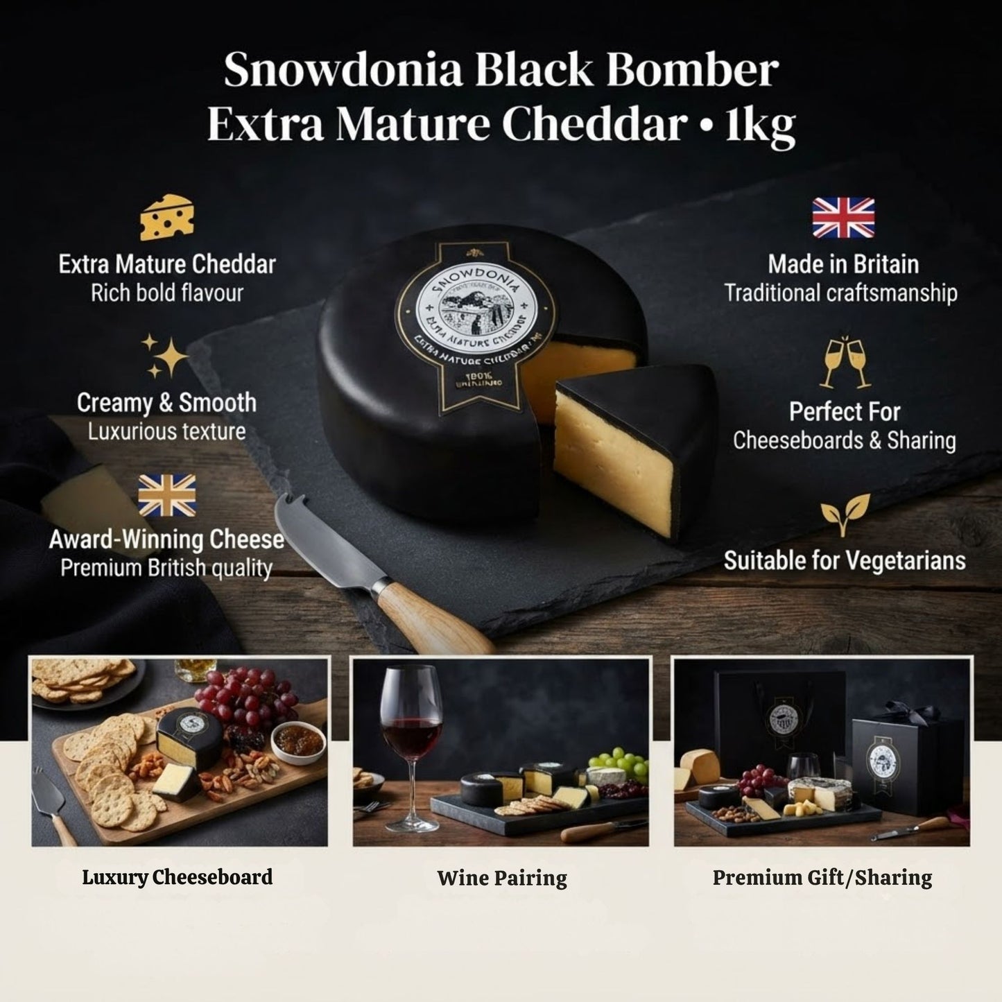 Extra mature Black Bomber cheddar block