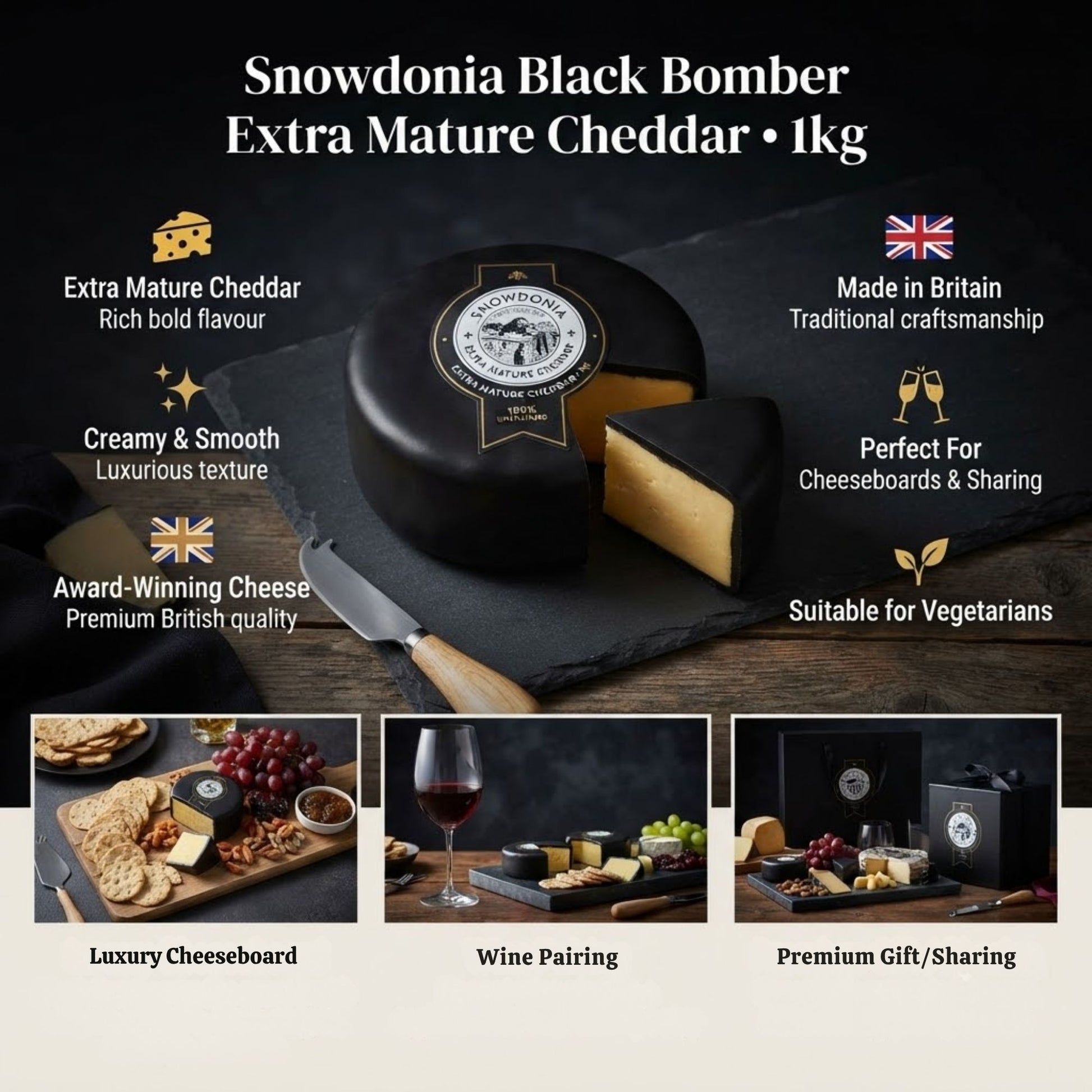 Extra mature Black Bomber cheddar block