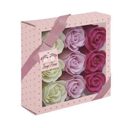 Soap Roses Pink and White Pack of 9 for gifting or décor