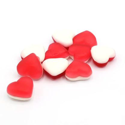 Heart-shaped candy with fruity foam centre