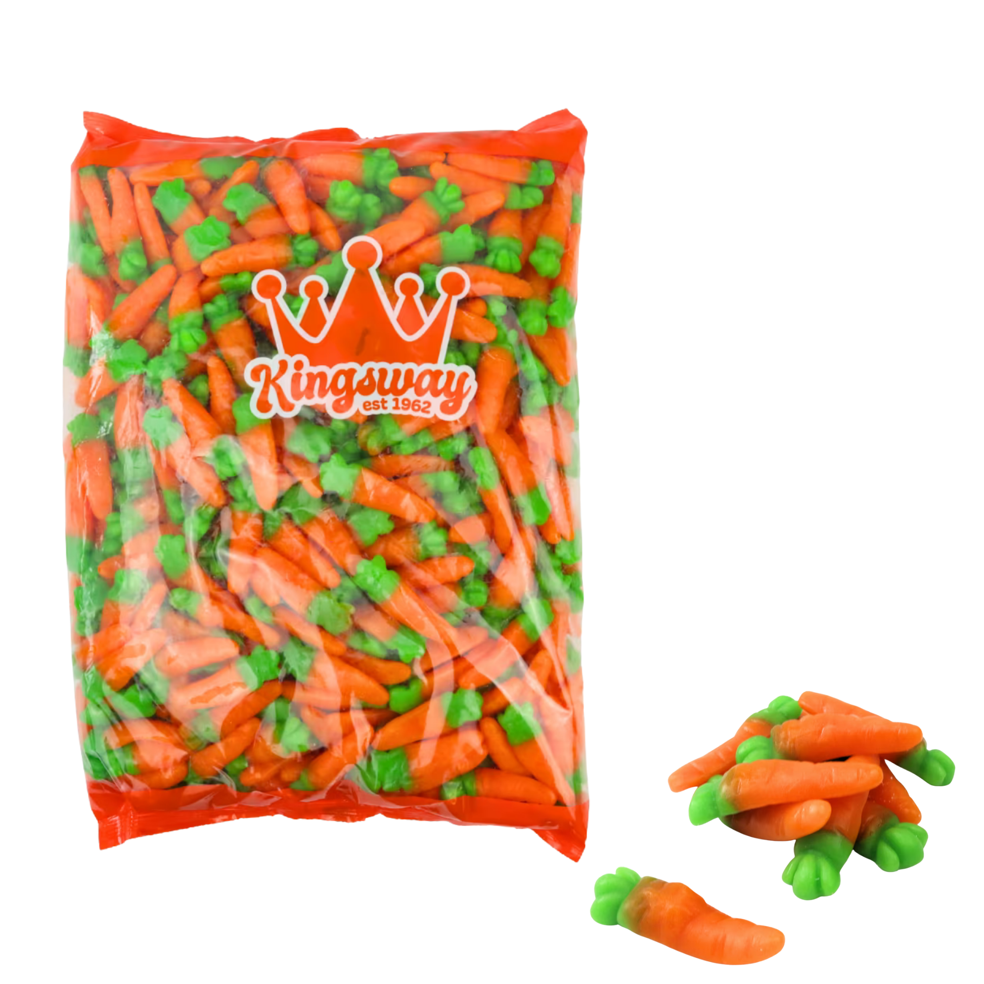Bright orange gummies ideal for pick & mix stations