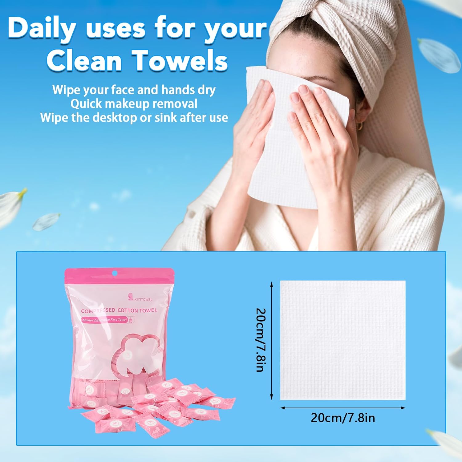 Skin friendly cotton face cleansing towels