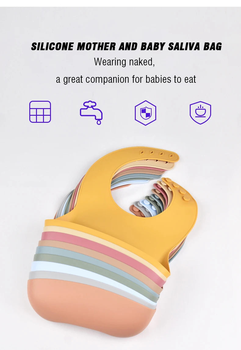Baby mealtime bib designed to prevent food stains