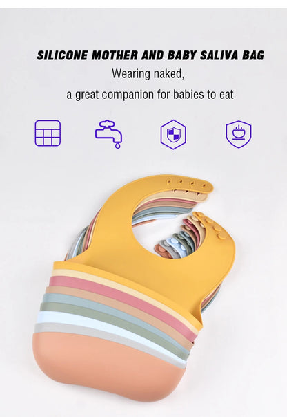 Baby mealtime bib designed to prevent food stains