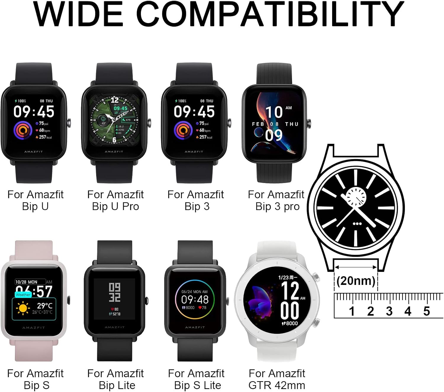 Comfortable silicone sport strap in nude pink for Amazfit watches