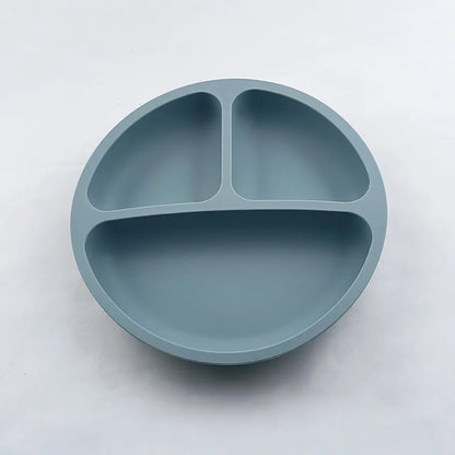 Soft silicone smiley face meal plate for children