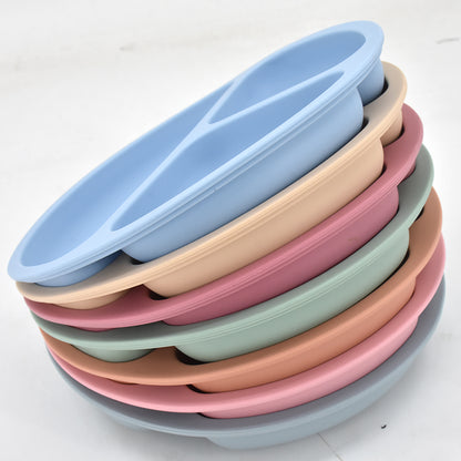 Reusable silicone plate bowl and utensil set