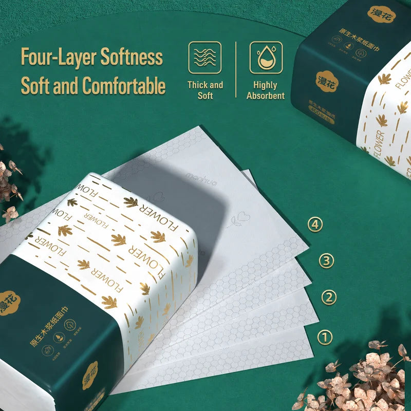 Soft and strong household tissue sheets
