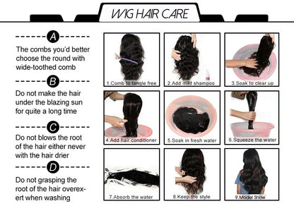 Voluminous human hair wig with natural soft waves